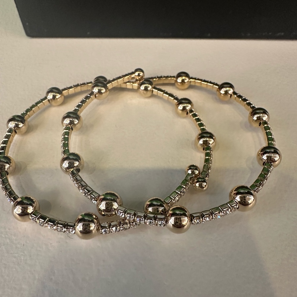 Chic Gold and Crystal Wrap Bracelet Set